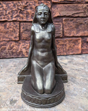 Load image into Gallery viewer, Egyptian kneeling female carving sculpture statue bookend revival Peinlich 7.5&quot; www.NEO-MFG.com sold as one - each
