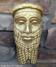 Load image into Gallery viewer, Assyrian king Sargon bust Carved Persian wall sculpture plaque 10.5&quot; www.Neo-Mfg.com Museum Replica
