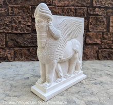 Load image into Gallery viewer, Assyrian Lamassu Nimrud Palace guardians winged Lion Sculpture www.Neo-Mfg.com 10.5&quot; Mesopotamia statue 360
