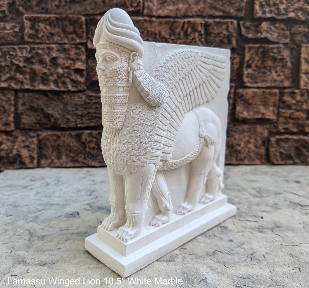 Assyrian Lamassu Nimrud Palace guardians winged Lion Sculpture www.Neo-Mfg.com 10.5