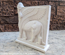 Load image into Gallery viewer, Assyrian Lamassu Nimrud Palace guardians winged Lion Sculpture www.Neo-Mfg.com 10.5&quot; Mesopotamia statue 360
