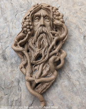 Load image into Gallery viewer, Nature Garden Greenman Grape Harvest Sculptural wall relief bust www.Neo-Mfg.com 13.75&quot;
