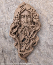 Load image into Gallery viewer, Nature Garden Greenman Grape Harvest Sculptural wall relief bust www.Neo-Mfg.com 13.75&quot;
