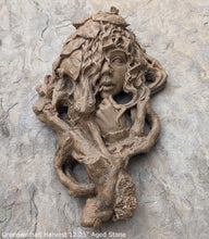 Load image into Gallery viewer, Nature Garden Greenwoman Harvest Sculptural wall relief bust www.Neo-Mfg.com 12.25&quot;
