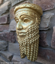 Load image into Gallery viewer, Assyrian king Sargon bust Carved Persian wall sculpture plaque 10.5&quot; www.Neo-Mfg.com Museum Replica
