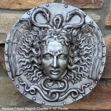 Load image into Gallery viewer, History Medusa Filippo Negroli Charles V shield design Artifact Carved Sculpture Statue 10&quot; www.Neo-Mfg.com n2
