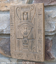 Load image into Gallery viewer, Egyptian Hathor Amenhotep III Sobek Sculptural wall relief www.Neo-Mfg.com 7&quot; Museum preproduction
