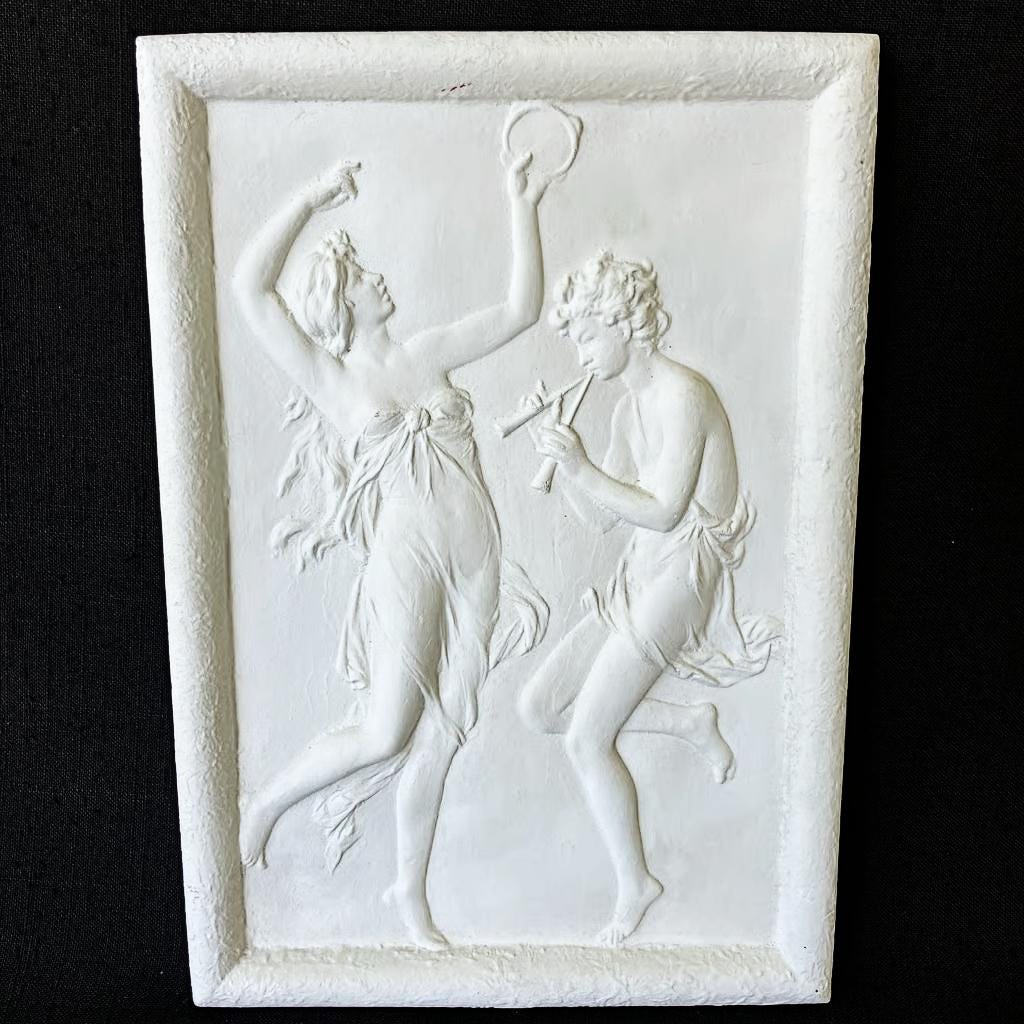 Roman Greek Dance Maiden Bucchus Sculptural Wall frieze plaque relief www.Neo-Mfg.com 9.75