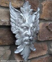 Load image into Gallery viewer, Green Man Michelangelos Florentiner Mann Grünmann Wandskulptur Mittel wall Sculpture Mask Wall Plaque Vintage sculpture 12&quot; www.Neo-Mfg.com
