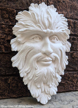 Load image into Gallery viewer, Green Man Leaf Face 14&quot; Tree Man Mythical wall Sculpture Mask Wall Plaque Vintage sculpture 14&quot; www.Neo-Mfg.com
