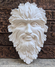 Load image into Gallery viewer, Green Man Leaf Face 14&quot; Tree Man Mythical wall Sculpture Mask Wall Plaque Vintage sculpture 14&quot; www.Neo-Mfg.com
