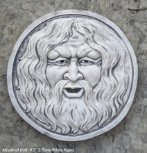 Load image into Gallery viewer, Roman Greek Mouth of truth Bocca della Verita Sculptural Wall frieze plaque relief www.Neo-Mfg.com 9.5&quot;
