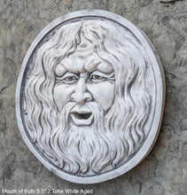 Load image into Gallery viewer, Roman Greek Mouth of truth Bocca della Verita Sculptural Wall frieze plaque relief www.Neo-Mfg.com 9.5&quot;
