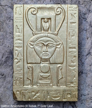 Load image into Gallery viewer, Egyptian Hathor Amenhotep III Sobek Sculptural wall relief www.Neo-Mfg.com 7&quot; Museum preproduction
