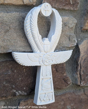 Load image into Gallery viewer, Egyptian Ankh Winged scarab Sculptural wall relief www.Neo-Mfg.com 7 3/4&quot;
