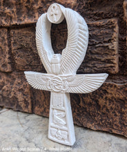 Load image into Gallery viewer, Egyptian Ankh Winged scarab Sculptural wall relief www.Neo-Mfg.com 7 3/4&quot;
