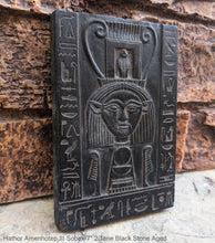 Load image into Gallery viewer, Egyptian Hathor Amenhotep III Sobek Sculptural wall relief www.Neo-Mfg.com 7&quot; Museum preproduction
