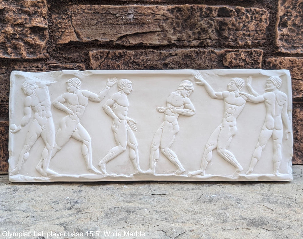 Olympian Ball player base Wall Plaque Antique Reproduction Figure Sculptural Wall frieze plaque relief www.Neo-Mfg.com 15.5