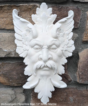 Load image into Gallery viewer, Green Man Michelangelos Florentiner Mann Grünmann Wandskulptur Mittel wall Sculpture Mask Wall Plaque Vintage sculpture 12&quot; www.Neo-Mfg.com
