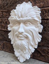 Load image into Gallery viewer, Green Man Leaf Face 14&quot; Tree Man Mythical wall Sculpture Mask Wall Plaque Vintage sculpture 14&quot; www.Neo-Mfg.com
