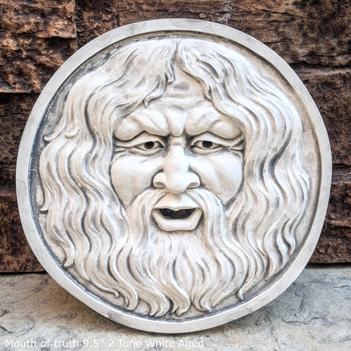 Roman Greek Mouth of truth Bocca della Verita Sculptural Wall frieze plaque relief www.Neo-Mfg.com 9.5