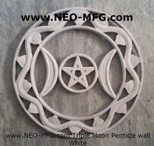 Load image into Gallery viewer, Celestial Triple Moon Pentacle Wall Sculpture Statue 12&quot; Tall Neo-Mfg
