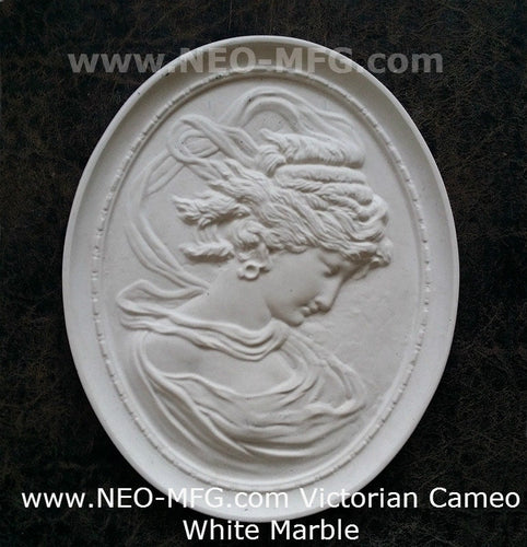 Victorian Cameo silhouette Sculpture wall Plaque Bas relief 11