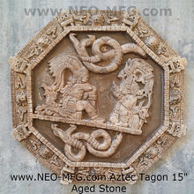 Load image into Gallery viewer, History MAYAN AZTEC Tagon Temple of Feathered serpent ritual Sculptural wall relief plaque 15&quot; Museum Quality www.Neo-Mfg.com
