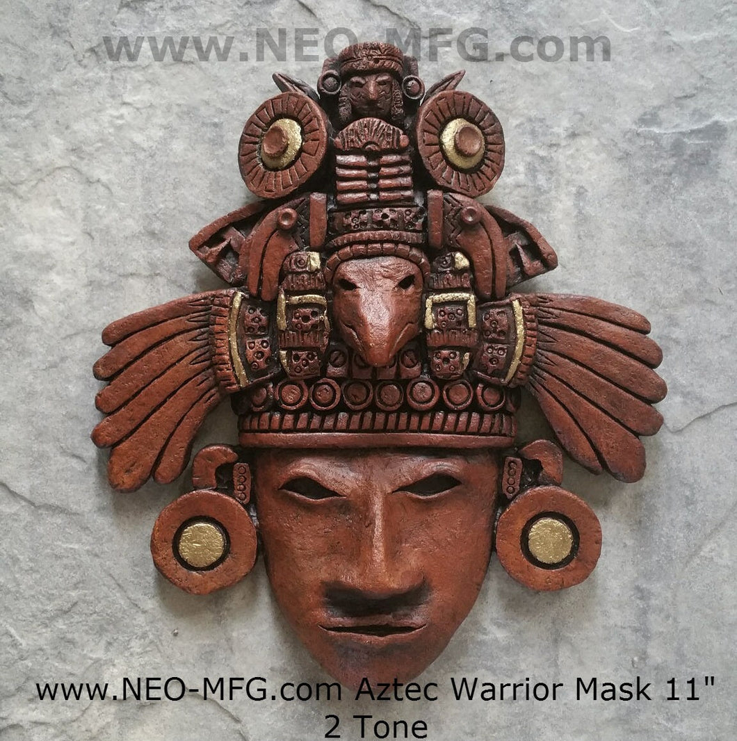 History Aztec Maya Artifact Warrior mask Sculpture Statue 11