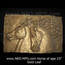 Load image into Gallery viewer, Horse of Age Stone Carving Sculpture Wall Frieze LARGE 23&quot; wide made in USA www.Neo-Mfg.com
