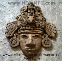 Load image into Gallery viewer, History Aztec Maya Artifact Warrior mask Sculpture Statue 11&quot; Tall www.Neo-Mfg.com
