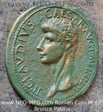 Load image into Gallery viewer, Roman Greek Coin Emperor Claudius Sculptural Wall relief www.Neo-Mfg.com 12&quot; c8
