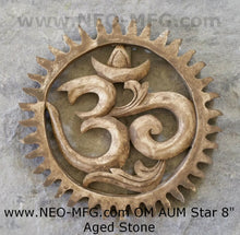 Load image into Gallery viewer, Religious OM AUM Star Nameste Carved Sculpture Statue Plaque 8&quot; www.Neo-Mfg.com n21
