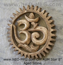 Load image into Gallery viewer, Religious OM AUM Star Nameste Carved Sculpture Statue Plaque 8&quot; www.Neo-Mfg.com n21
