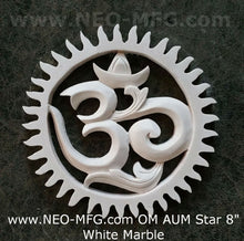 Load image into Gallery viewer, Religious OM AUM Star Nameste Carved Sculpture Statue Plaque 8&quot; www.Neo-Mfg.com n21
