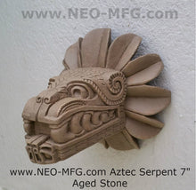 Load image into Gallery viewer, History Feathered Serpent Head of Quetzalcoaltl Aztec Maya Artifact Carved Sculpture Statue 7&quot; www.Neo-Mfg.com
