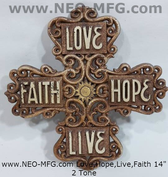 Decor Love, Hope, Live, Faith art wall plaque 14