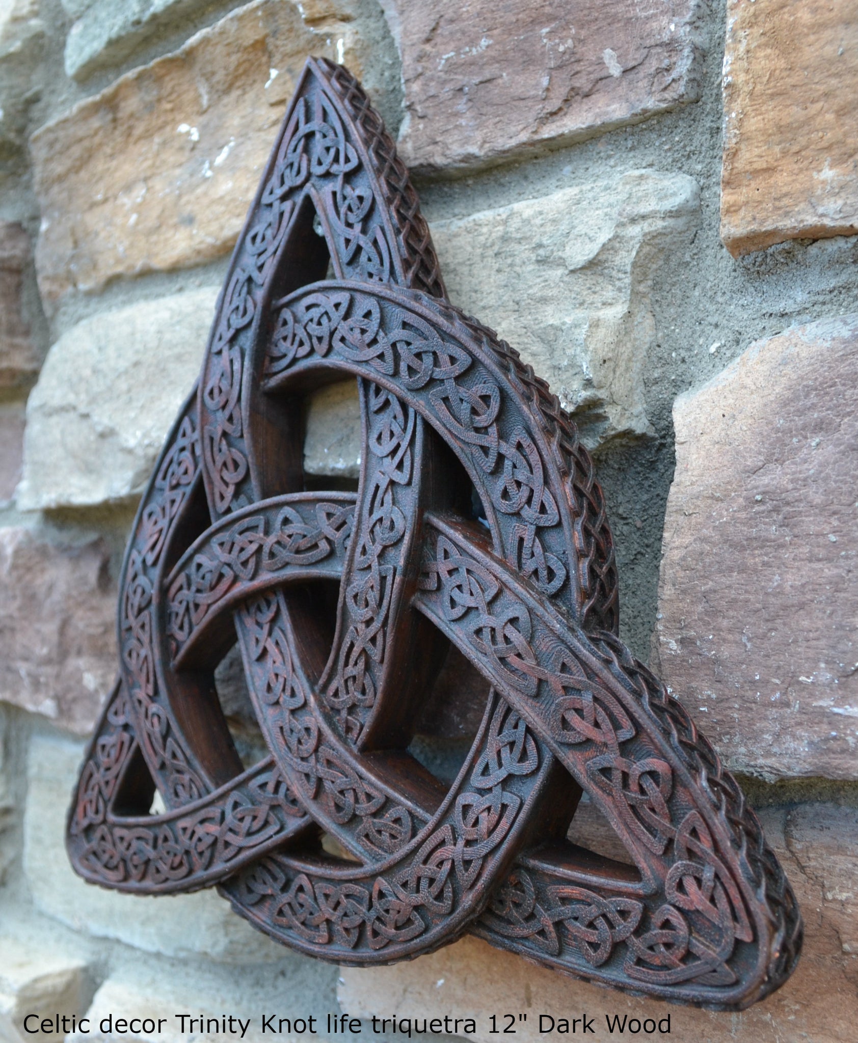 Celtic decor Trinity Knot life triquetra Wall Plaque sculpture