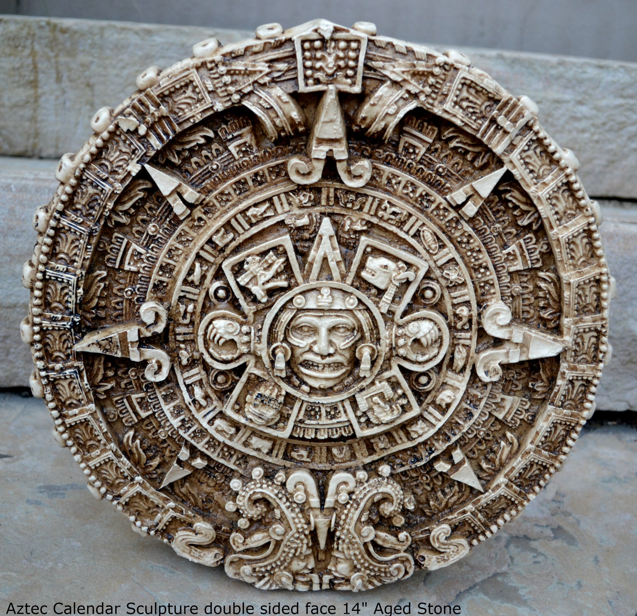 Artesanal Aztec Calendar Sculpture outlet