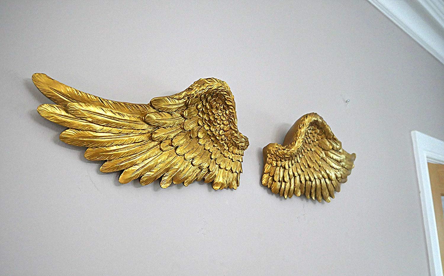 Angel Wings 2pc wall sculpture statue plaque www.Neo-Mfg.com Memorial 11.5